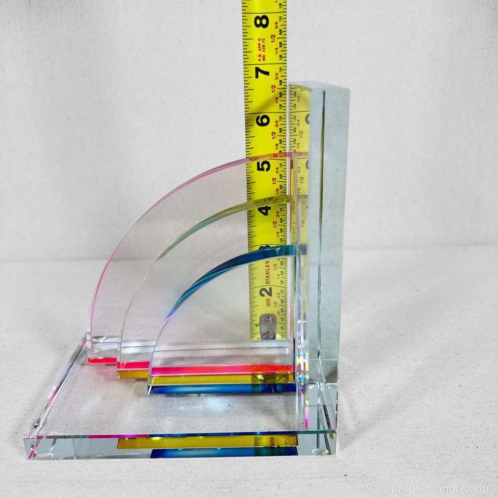 NWOT MAX STUDIO Single Glass Rainbow Bookend Modern Sculptural Decor‎ | *READ*